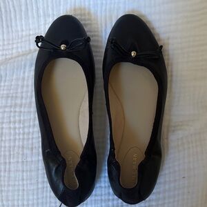 Cole Haan Women's Black Leather Flats with Bow